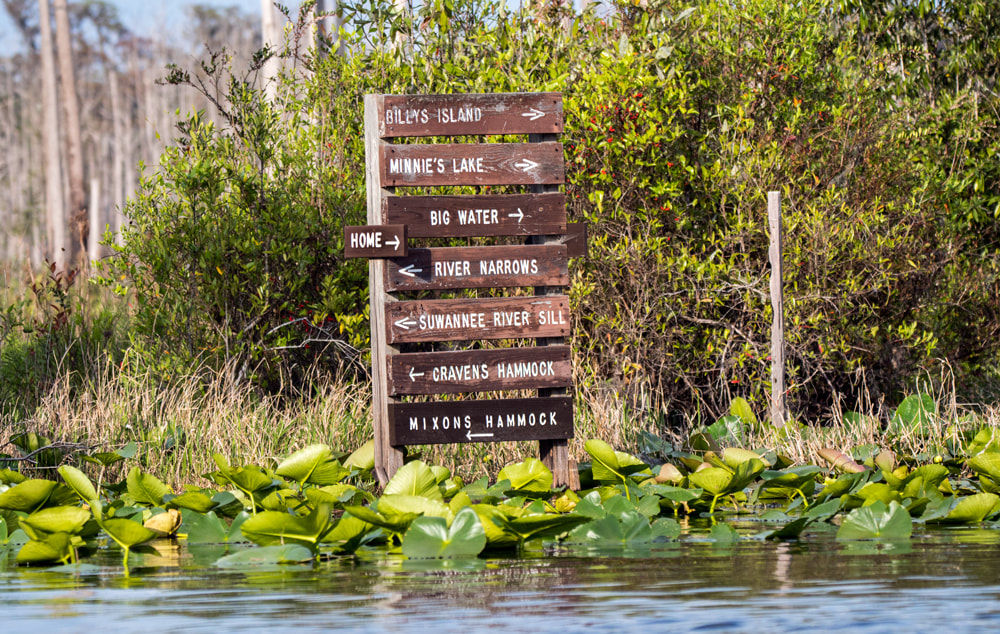Canoe trail directional sign in Okefenokee Swamp, Georgia Picture