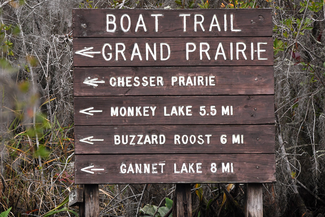 Canoe kayak trail sign Grand Prairie, Okefenokee Swamp National Wildlife Refuge, Georgia Picture