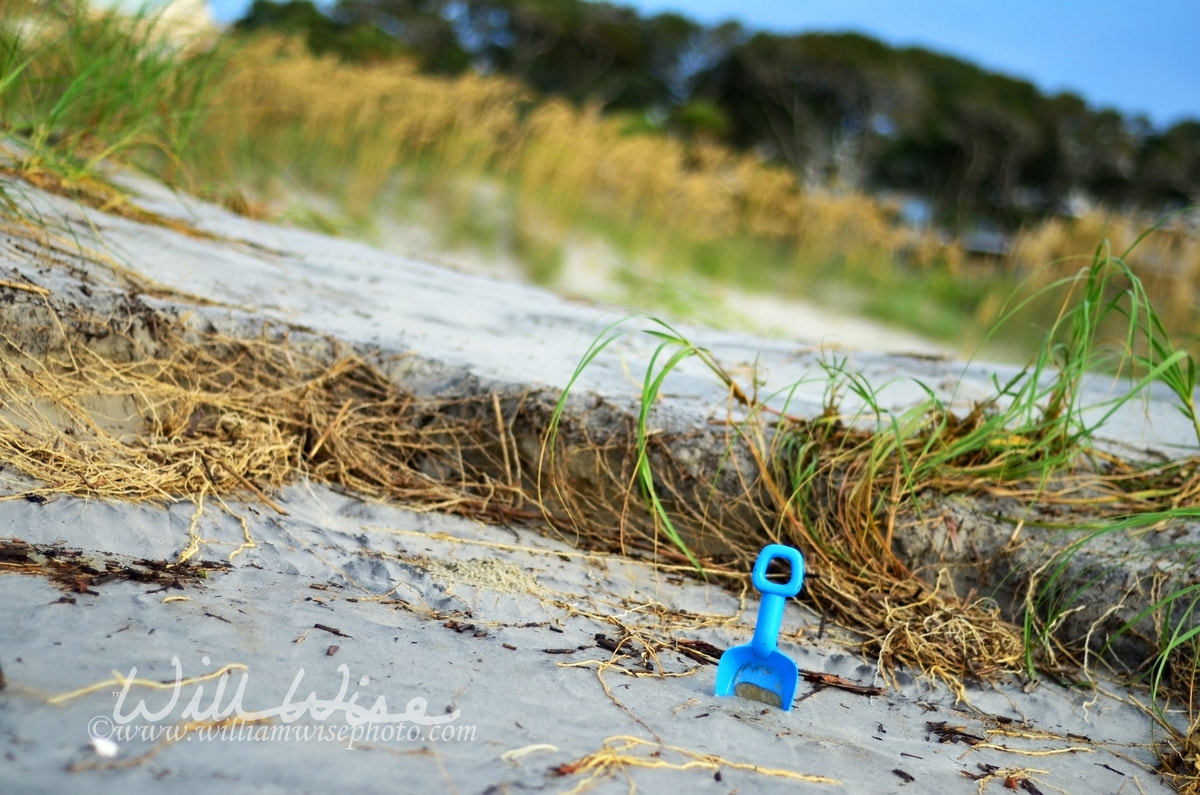 Blue toy kids sand shovel on Hilton Head Island Beach Picture