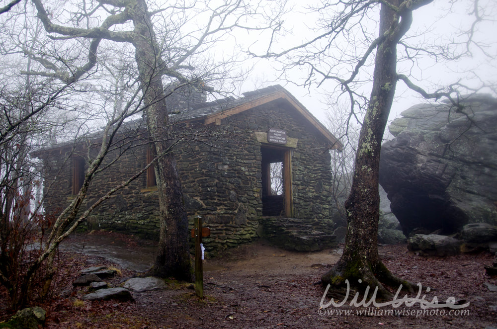 Appalachian Trail Blood Mountain Shelter in Fog Picture