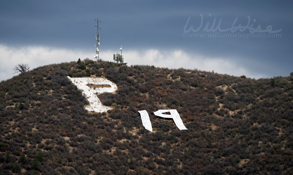 P19 fire fighter memorial on Prescott Arizona P mountain Picture