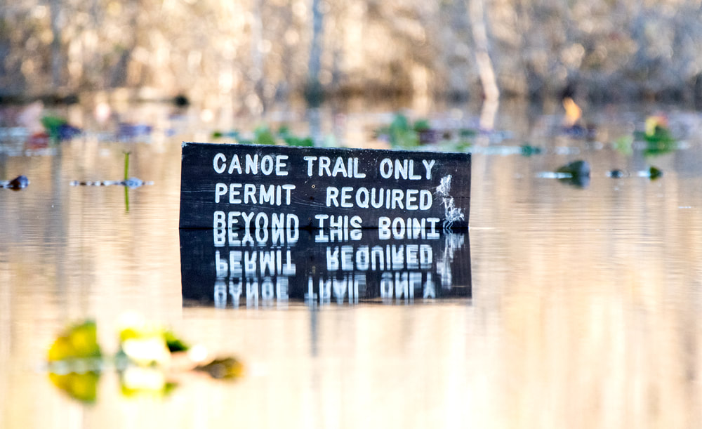 Okefenokee National Wildlife Refuge Canoe trail sign permit required Picture